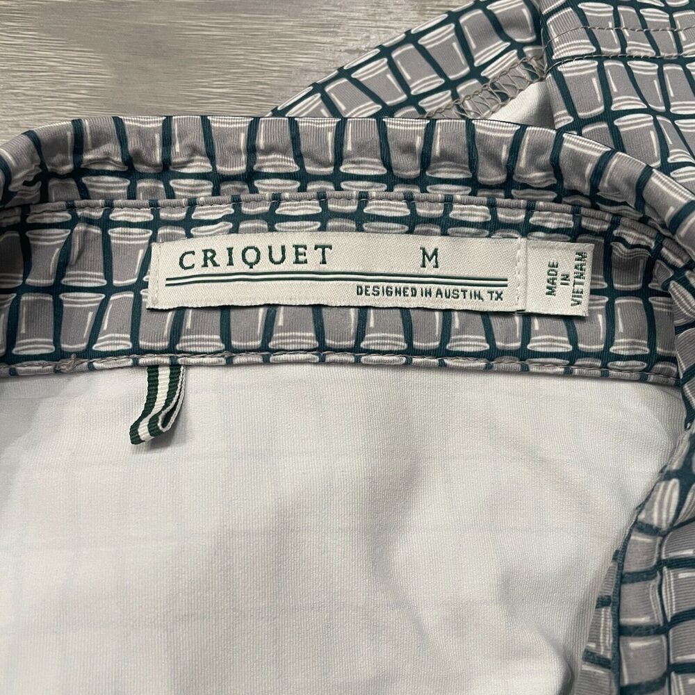 Criquet Men's Performance Golf Shirt Size M Preppy Outdoor Active Athleisure - Picture 11 of 11
